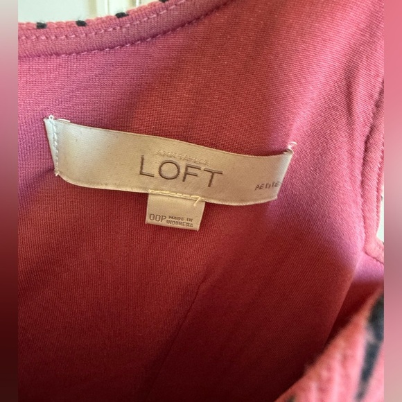LOFT Pink and Black Striped Sleeveless Dress size 00P - Picture 3 of 3